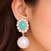 Golden Border Pearl Drop Earrings-৬০০ টাকার পন্য কিনলে ডেলিভারি চার্জ ফ্রি