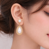 Golden Framed Pearl Drop Dangles-৬০০ টাকার পন্য কিনলে ডেলিভারি চার্জ ফ্রি