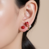 Red Tulip Flower Earrings-৬০০ টাকার পন্য কিনলে ডেলিভারি চার্জ ফ্রি